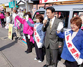 埼玉県議選・政令市議選見沼区で=5日