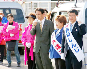 埼玉県議選・政令市議選見沼区で=5日